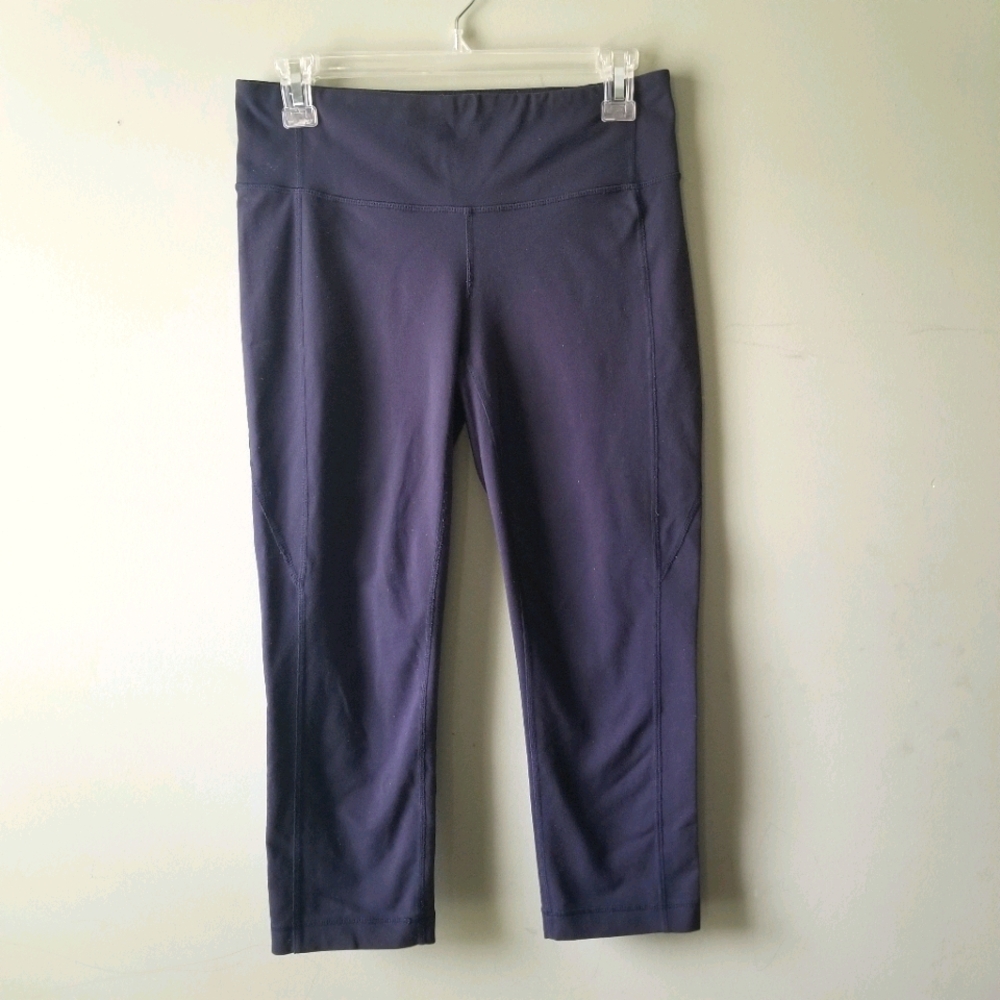 Athleta Navy Blue Cropped Leggings Medium Workout Athletic